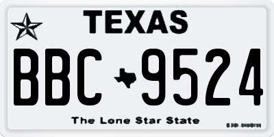 TX license plate BBC9524