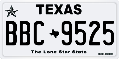TX license plate BBC9525