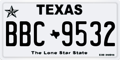 TX license plate BBC9532