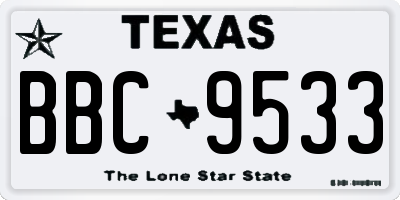 TX license plate BBC9533