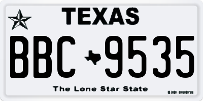 TX license plate BBC9535
