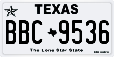 TX license plate BBC9536
