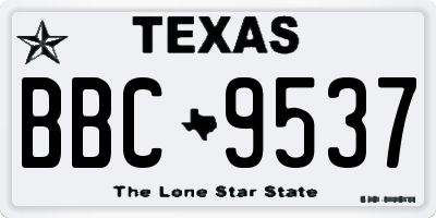 TX license plate BBC9537