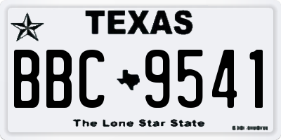 TX license plate BBC9541