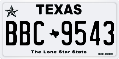 TX license plate BBC9543
