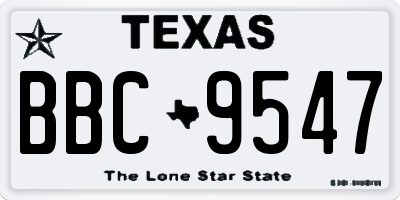 TX license plate BBC9547