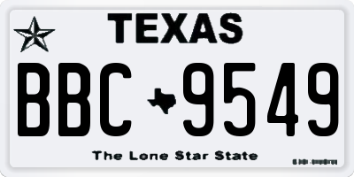 TX license plate BBC9549