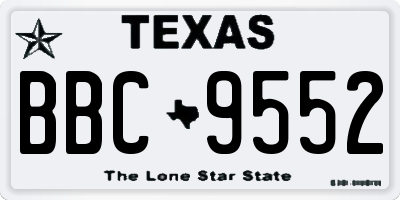 TX license plate BBC9552