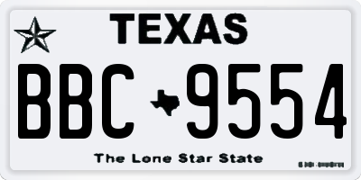 TX license plate BBC9554