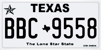 TX license plate BBC9558