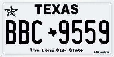 TX license plate BBC9559