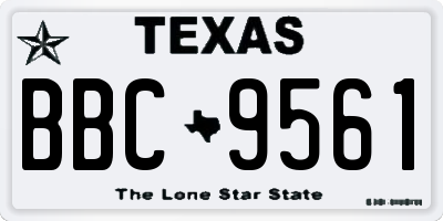 TX license plate BBC9561