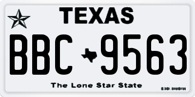 TX license plate BBC9563