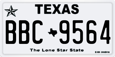 TX license plate BBC9564