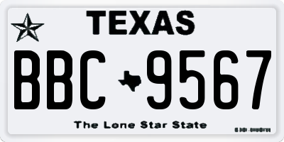TX license plate BBC9567