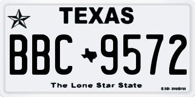 TX license plate BBC9572