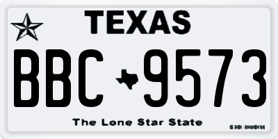 TX license plate BBC9573