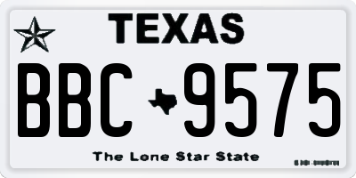 TX license plate BBC9575