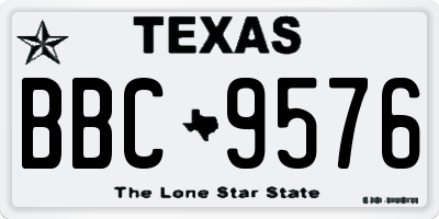 TX license plate BBC9576