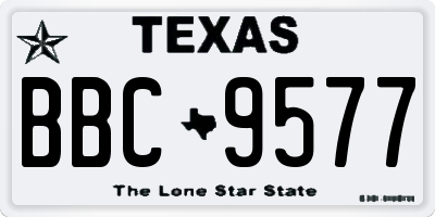 TX license plate BBC9577