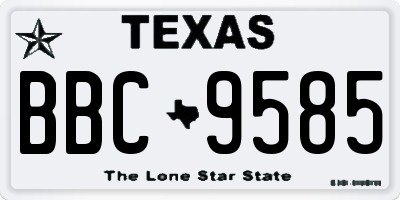 TX license plate BBC9585