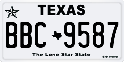 TX license plate BBC9587