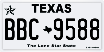 TX license plate BBC9588