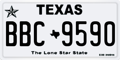 TX license plate BBC9590
