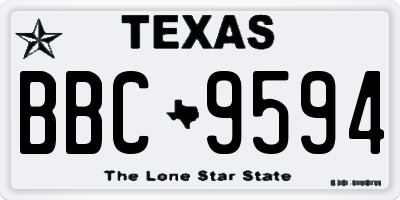 TX license plate BBC9594