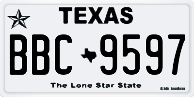 TX license plate BBC9597