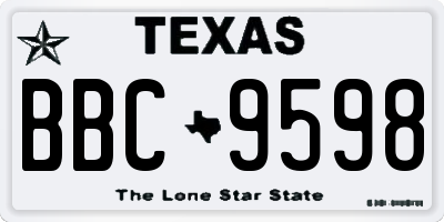 TX license plate BBC9598