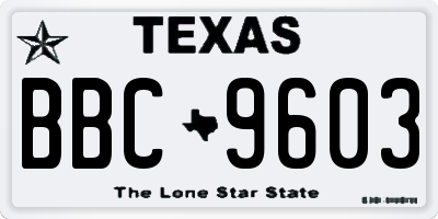 TX license plate BBC9603