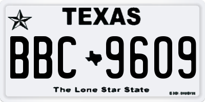 TX license plate BBC9609