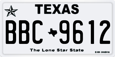 TX license plate BBC9612