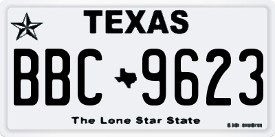TX license plate BBC9623