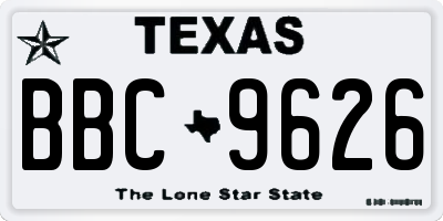 TX license plate BBC9626