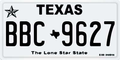 TX license plate BBC9627