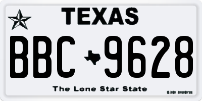 TX license plate BBC9628