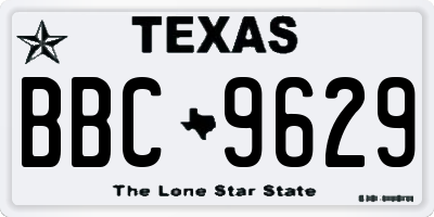 TX license plate BBC9629