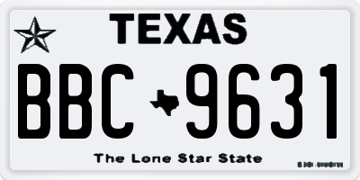 TX license plate BBC9631