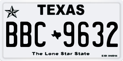 TX license plate BBC9632