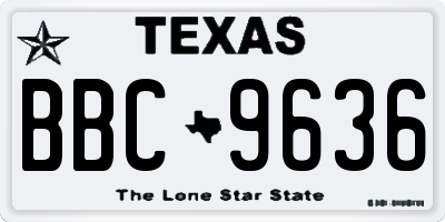 TX license plate BBC9636