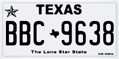 TX license plate BBC9638