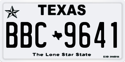 TX license plate BBC9641