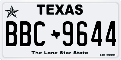 TX license plate BBC9644