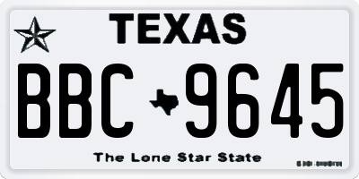 TX license plate BBC9645