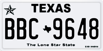 TX license plate BBC9648