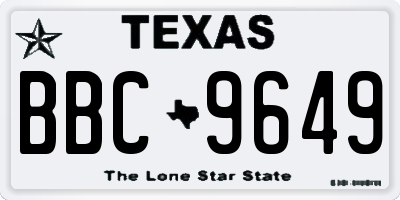TX license plate BBC9649