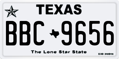 TX license plate BBC9656