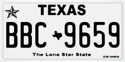 TX license plate BBC9659